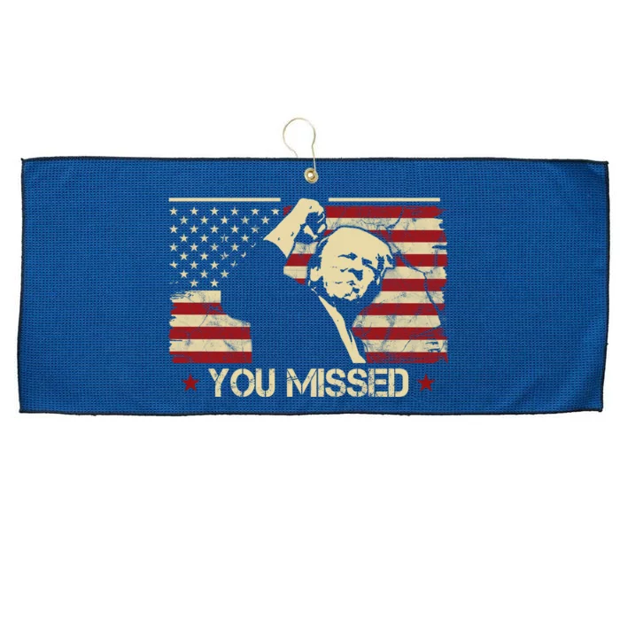 Donald Trump You Missed Funny Trump Usa 2024 Large Microfiber Waffle Golf Towel