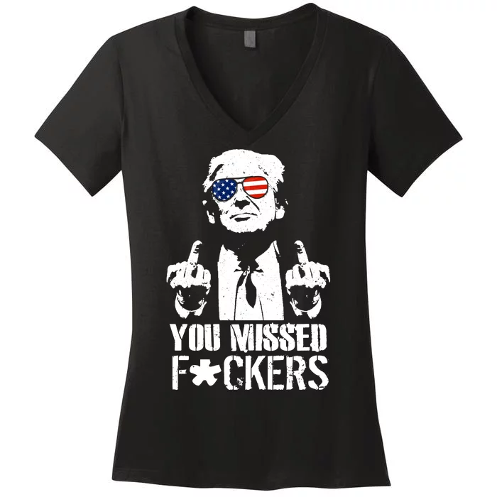 Donald Trump You Missed Fight Fight Fight Women's V-Neck T-Shirt