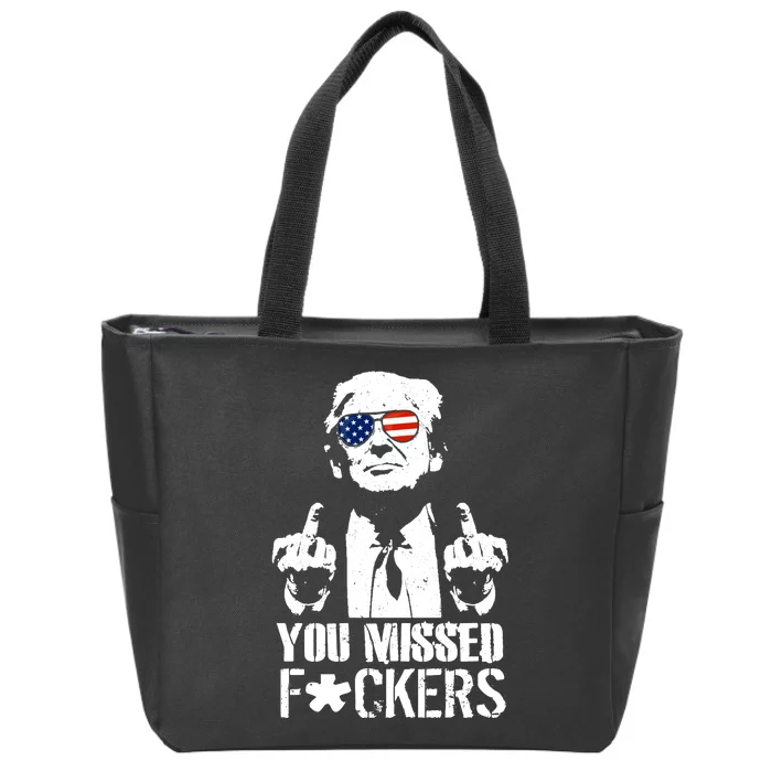 Donald Trump You Missed Fight Fight Fight Zip Tote Bag