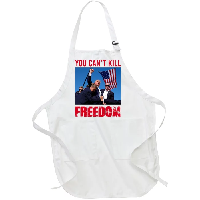 Donald Trump You Cant Kill Freedom Full-Length Apron With Pocket