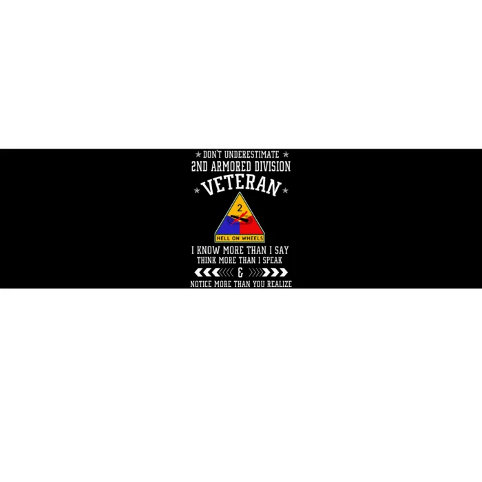 DonT Underestimate 2nd Armored Division Veteran Day Xmas Bumper Sticker