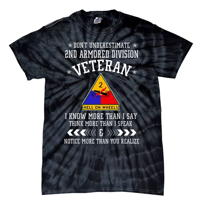 DonT Underestimate 2nd Armored Division Veteran Day Xmas Tie-Dye T-Shirt