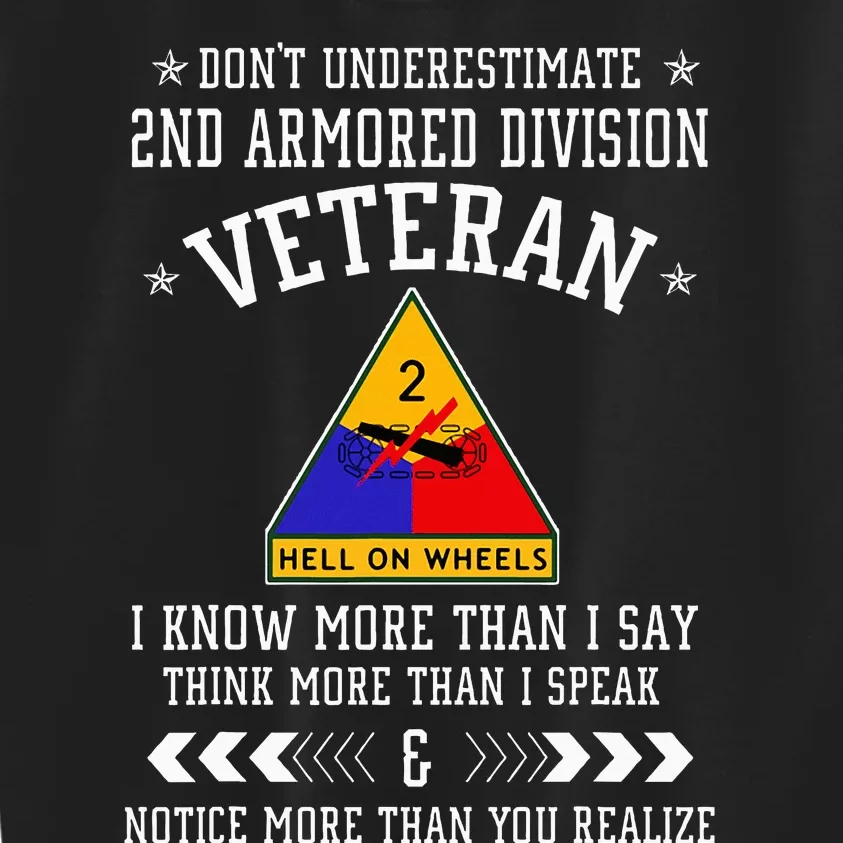 DonT Underestimate 2nd Armored Division Veteran Day Xmas Kids Sweatshirt