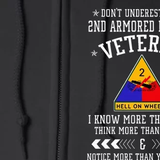 DonT Underestimate 2nd Armored Division Veteran Day Xmas Full Zip Hoodie