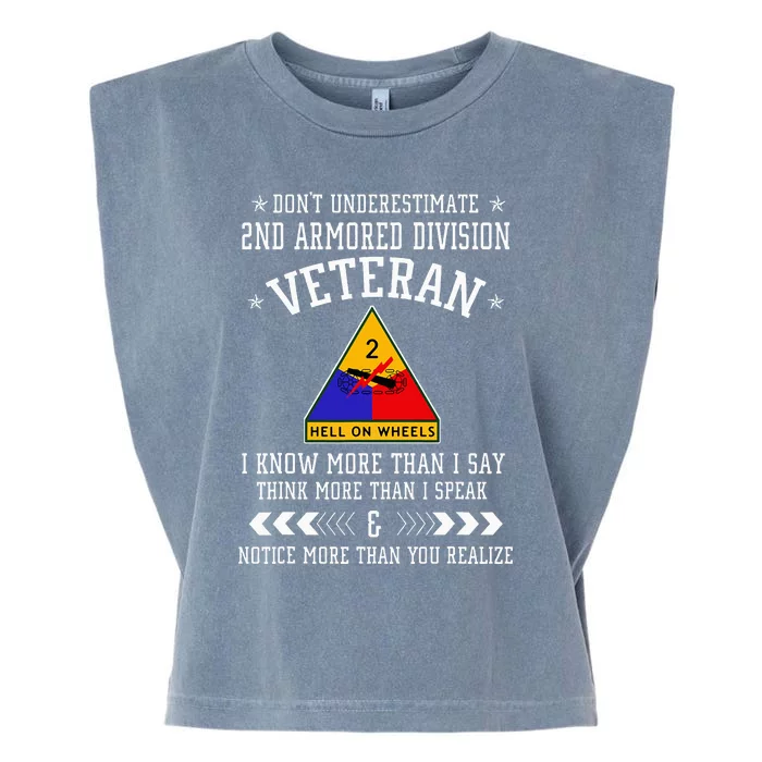 DonT Underestimate 2nd Armored Division Veteran Day Xmas Garment-Dyed Women's Muscle Tee