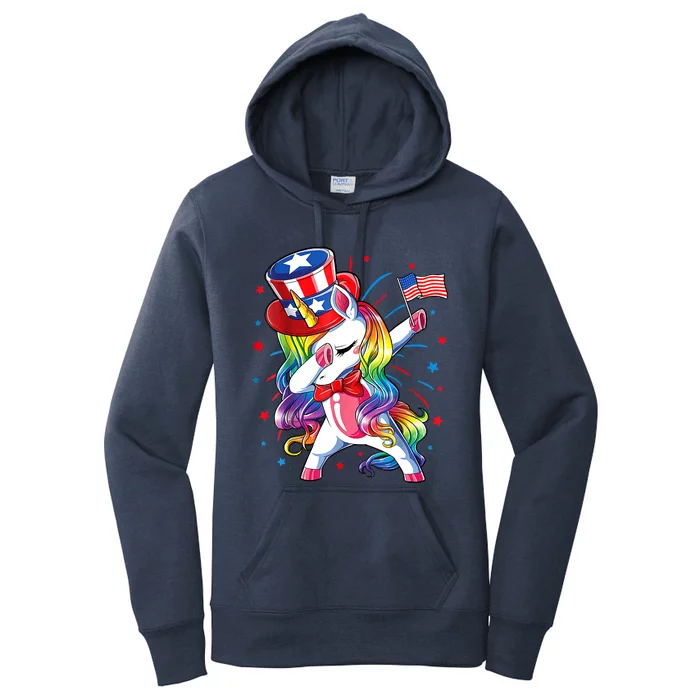 Dabbing Unicorn 4th Of July Women American Women's Pullover Hoodie