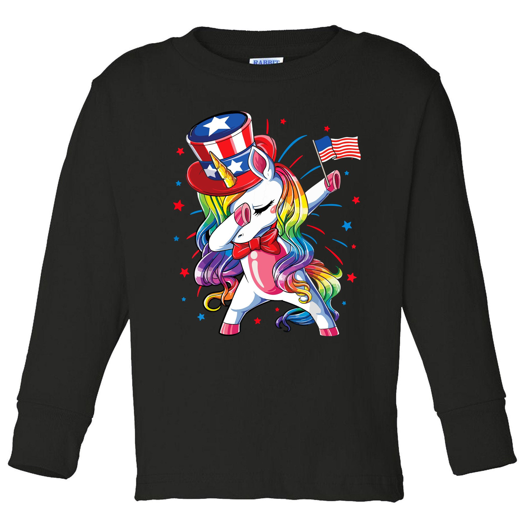 Independence Day Dabbing Unicorn 4th of July Girls American Flag Shirt