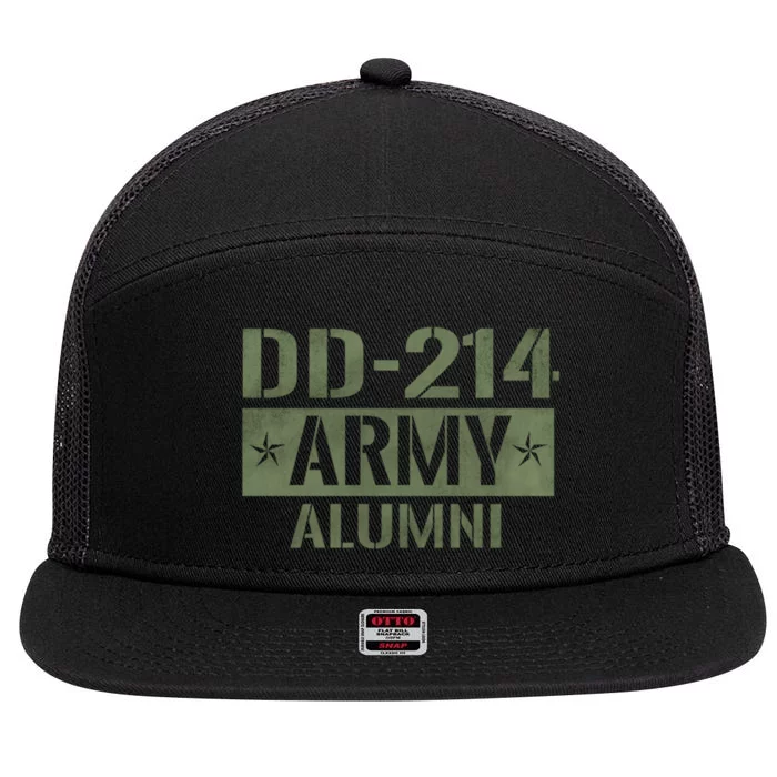 DD214 US Army Alumni Vintage Army Veteran Retired Military 7 Panel Mesh Trucker Snapback Hat