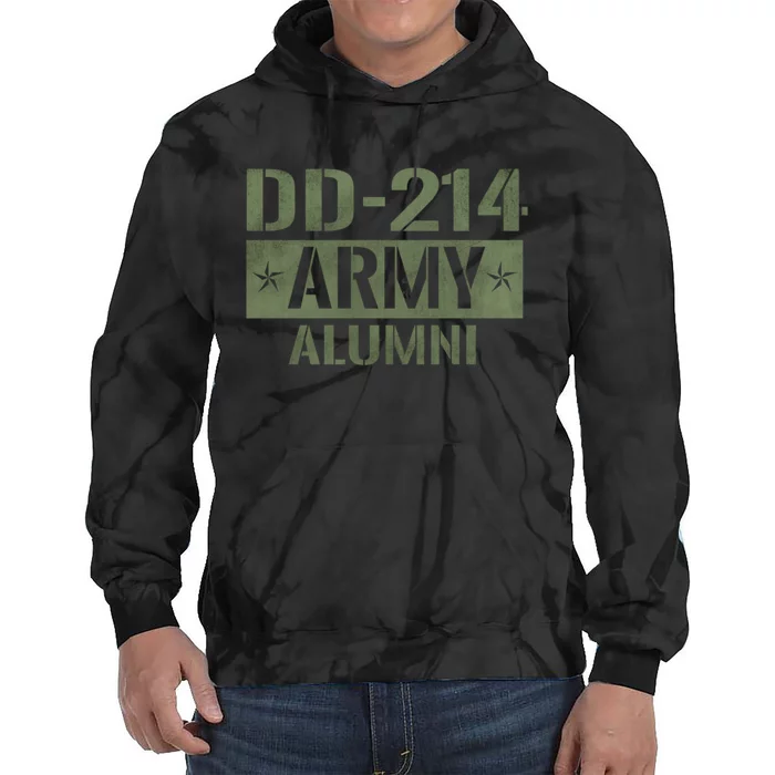 DD214 US Army Alumni Vintage Army Veteran Retired Military Tie Dye Hoodie