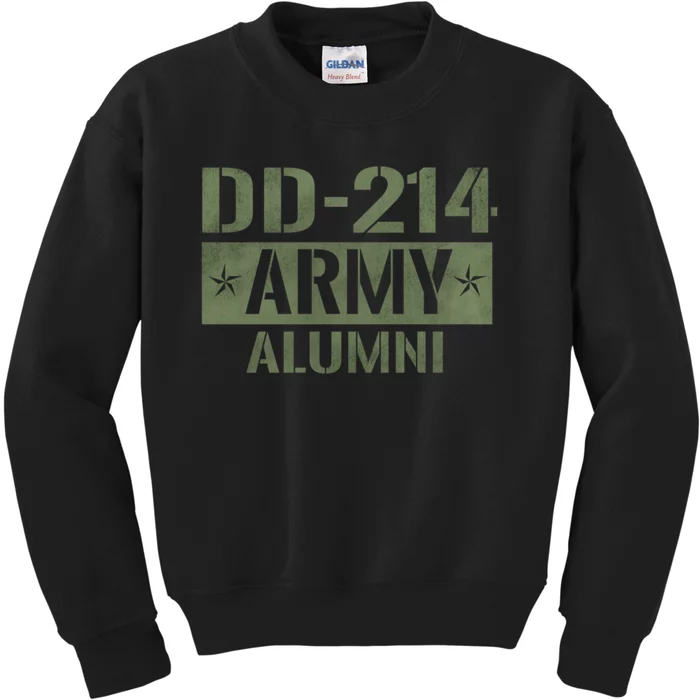 DD214 US Army Alumni Vintage Army Veteran Retired Military Kids Sweatshirt