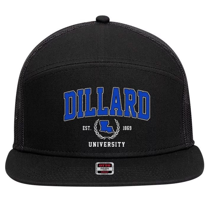 Dillard University Arch Design 7 Panel Mesh Trucker Snapback Hat