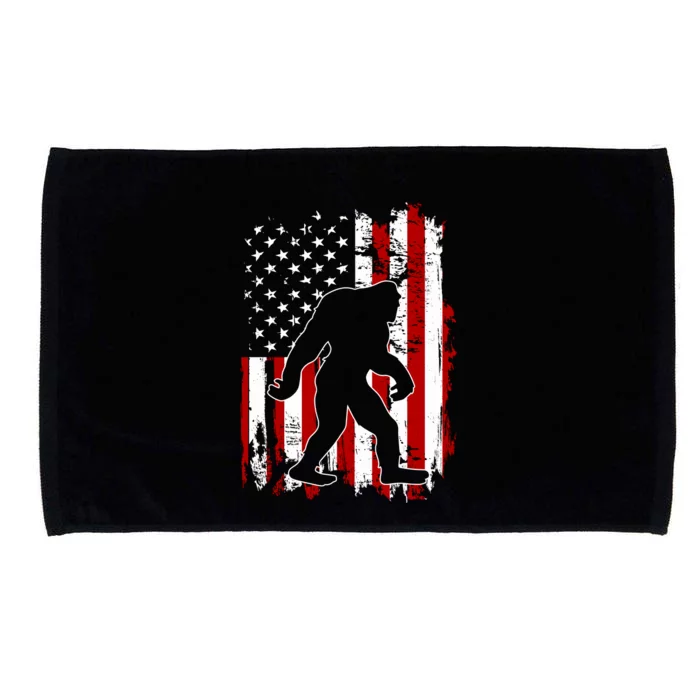 Distressed USA American Bigfoot Sasquatch Flag Microfiber Hand Towel