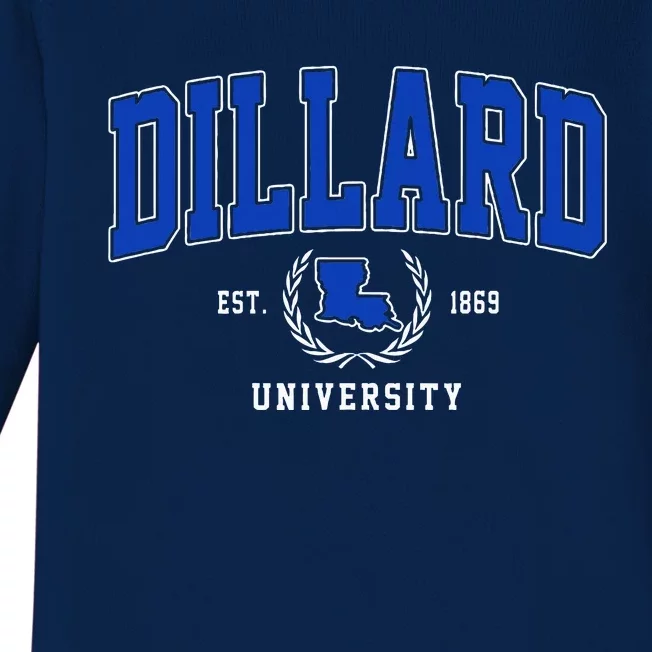 Dillard University Arch Baby Long Sleeve Bodysuit