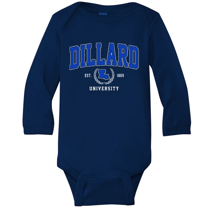 Dillard University Arch Baby Long Sleeve Bodysuit