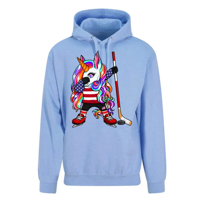 Dabbing Unicorn America Ice Hockey Fans Jersey Usa Flag Gift Unisex Surf Hoodie