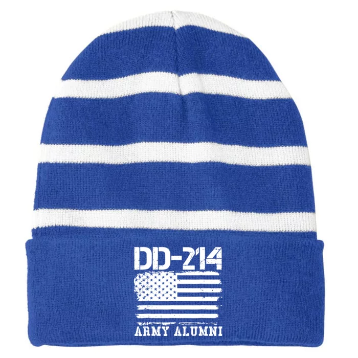 Dd214 Us Alumni Striped Beanie with Solid Band