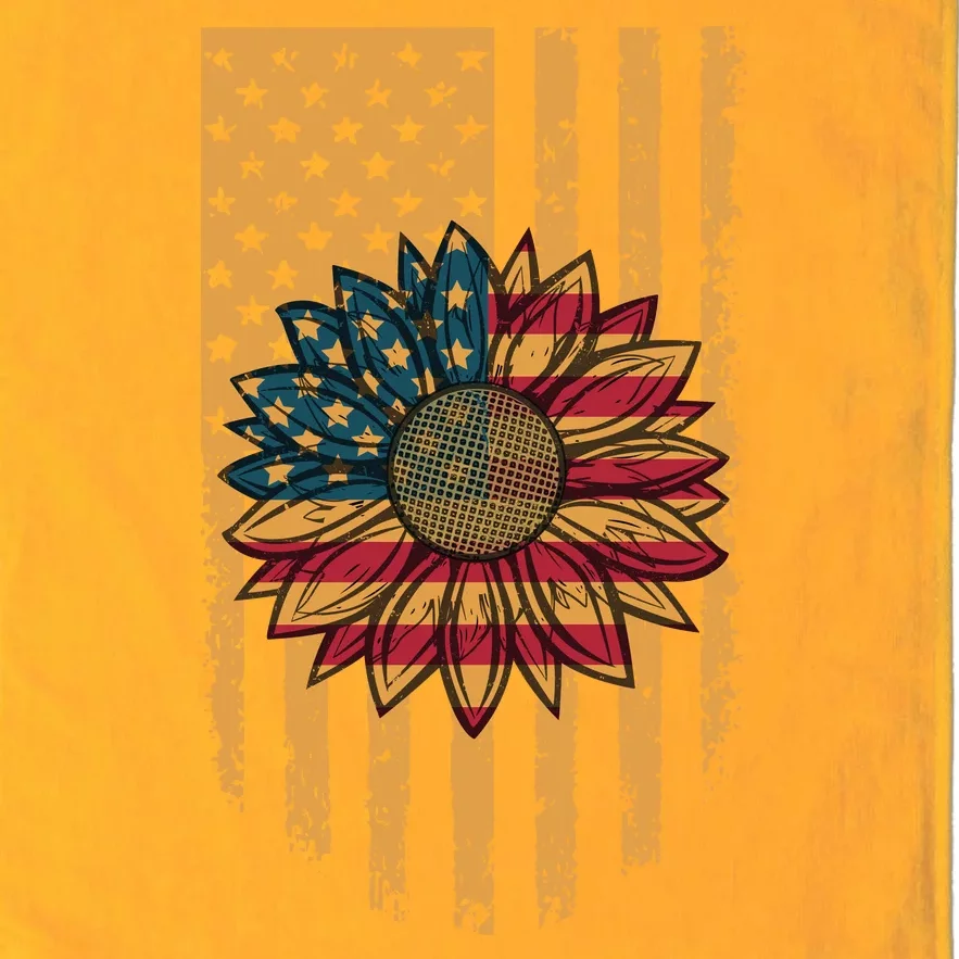 Distressed USA American Flag Sunflower Platinum Collection Golf Towel