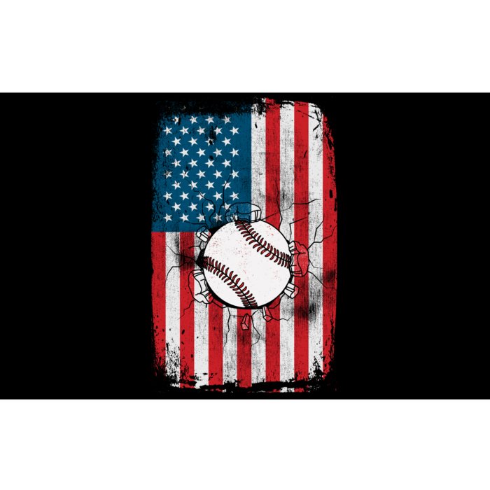 Distressed USA American Flag Baseball Bumper Sticker