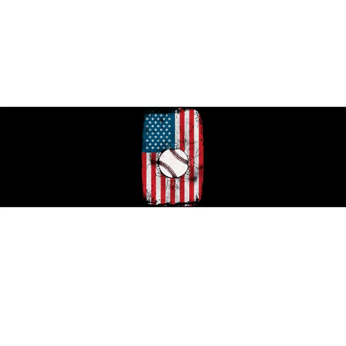 Distressed USA American Flag Baseball Bumper Sticker