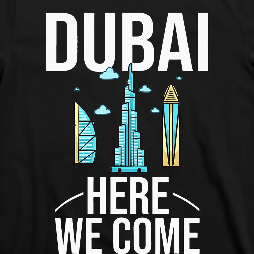 Dubai United Arab Emirates Uae City Trip Skyline Map Travel T-Shirt