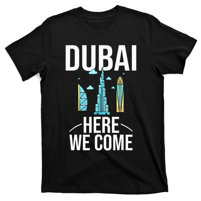 Dubai United Arab Emirates Uae City Trip Skyline Map Travel T-Shirt