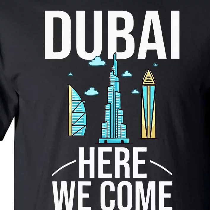 Dubai United Arab Emirates Uae City Trip Skyline Map Travel Tall T-Shirt