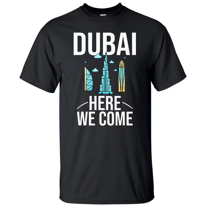 Dubai United Arab Emirates Uae City Trip Skyline Map Travel Tall T-Shirt