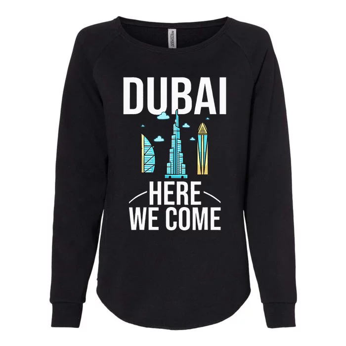 Dubai United Arab Emirates Uae City Trip Skyline Map Travel Womens California Wash Sweatshirt