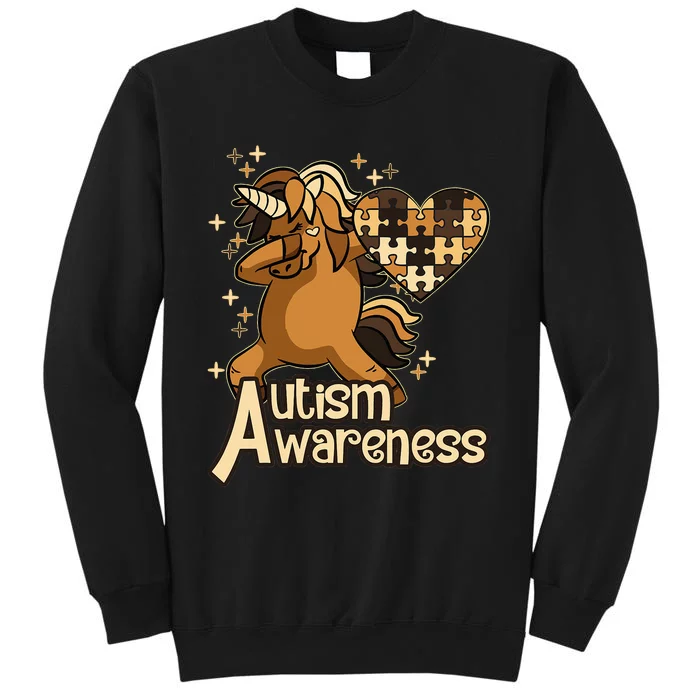 Dabbing Unicorn Black History Month BLM Autism Awareness Sweatshirt