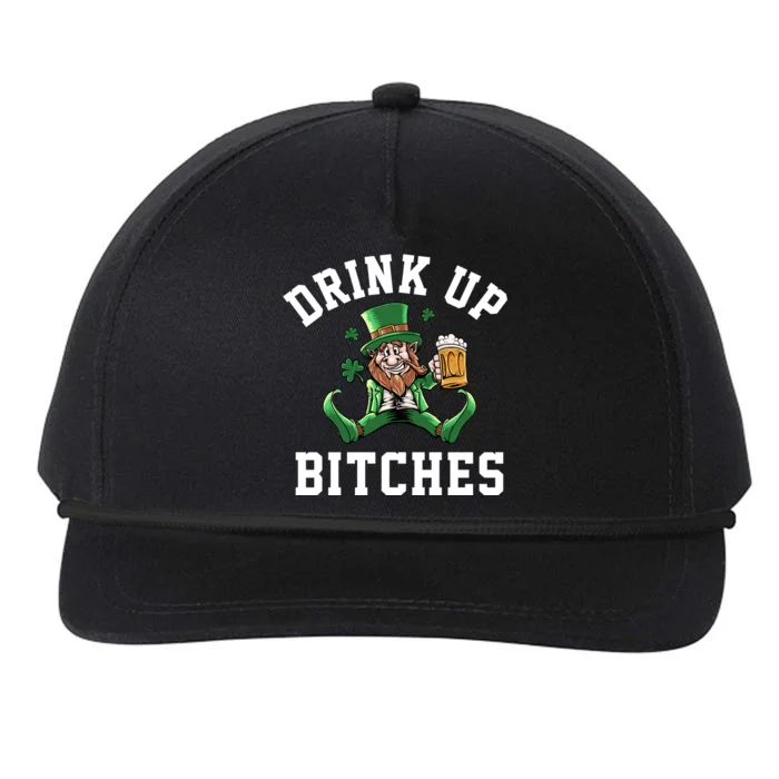 Drink Up Bitches Funny Leprechaun St Patrick's Day Snapback Five-Panel Rope Hat