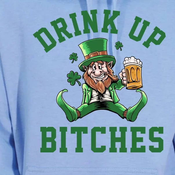 Drink Up Bitches Funny Leprechaun St Patrick's Day Unisex Surf Hoodie