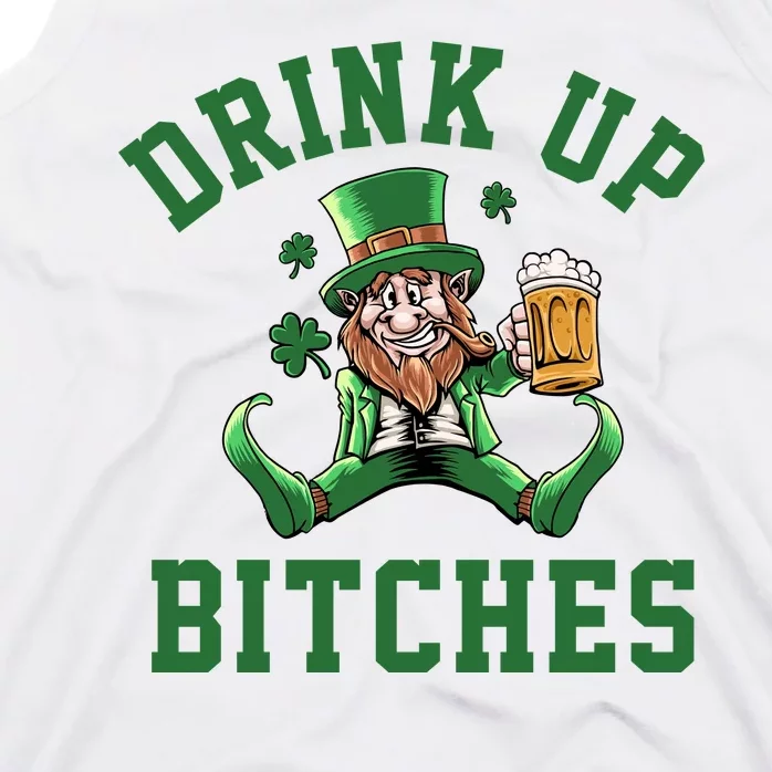 Drink Up Bitches Funny Leprechaun St Patrick's Day Tank Top