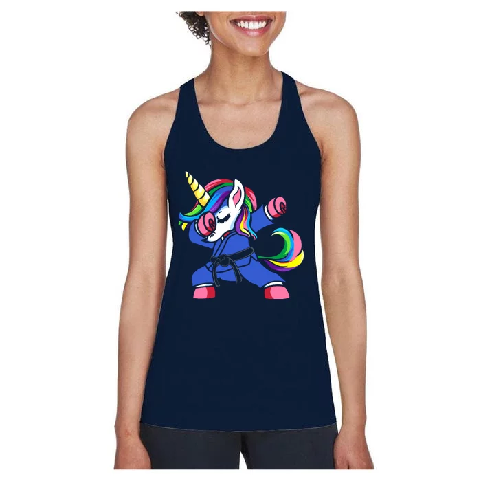 Dabbing Unicorn Brazilian Jiu Jitsu Mom Tee, BJJ Women Girl Women's Racerback Tank