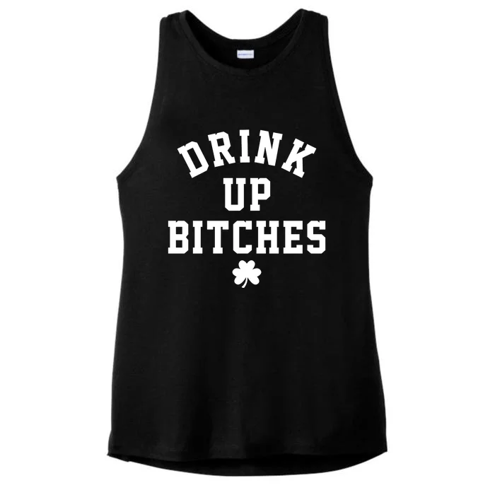 Drink Up Bitches Funny St Patrick's Day Party Ladies Tri-Blend Wicking Tank