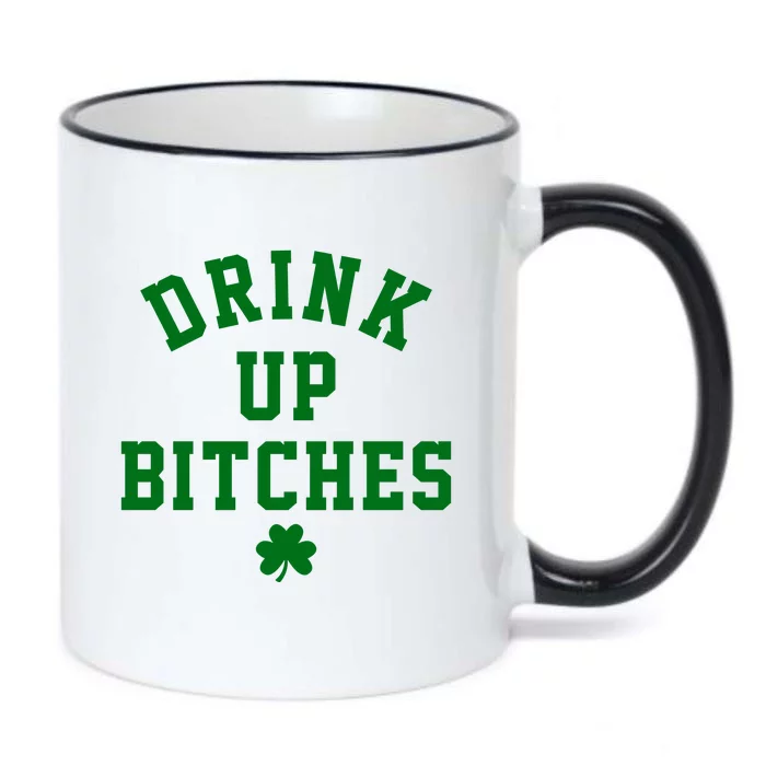 Drink Up Bitches Funny St Patrick's Day Party Black Color Changing Mug