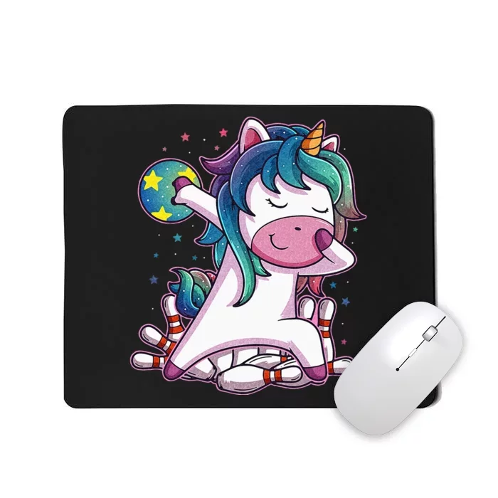 Dabbing Unicorn Bowling Birthday Party Gift For Mousepad