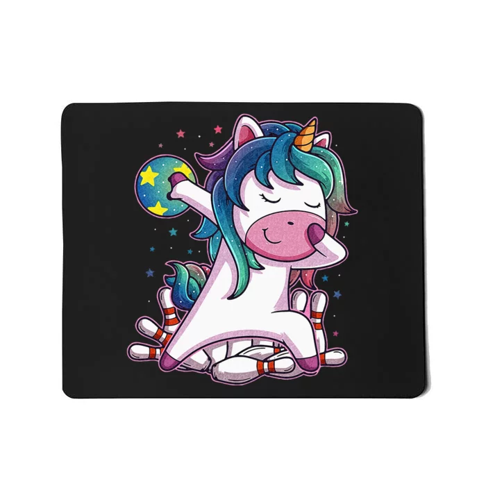 Dabbing Unicorn Bowling Birthday Party Gift For Mousepad