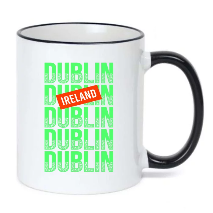 Dublin Ireland Typography Black Color Changing Mug