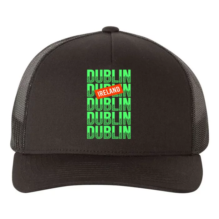 Dublin Ireland Typography Yupoong Adult 5-Panel Trucker Hat