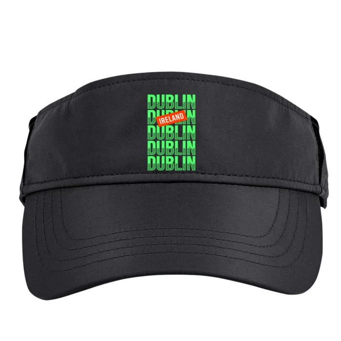 Dublin Ireland Typography Adult Drive Performance Visor