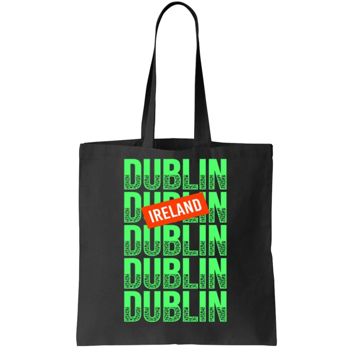 Dublin Ireland Typography Tote Bag