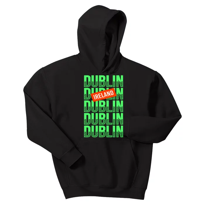 Dublin Ireland Typography Kids Hoodie