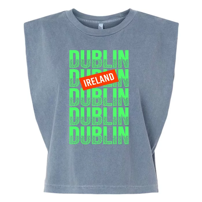 Dublin Ireland Typography Garment-Dyed Women's Muscle Tee