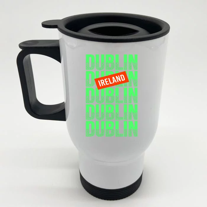 Dublin Ireland Typography Front & Back Stainless Steel Travel Mug