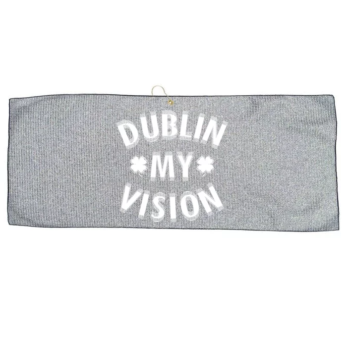 Dublin My Vision Drunk Clover St. Patrick's Day Drinking Large Microfiber Waffle Golf Towel