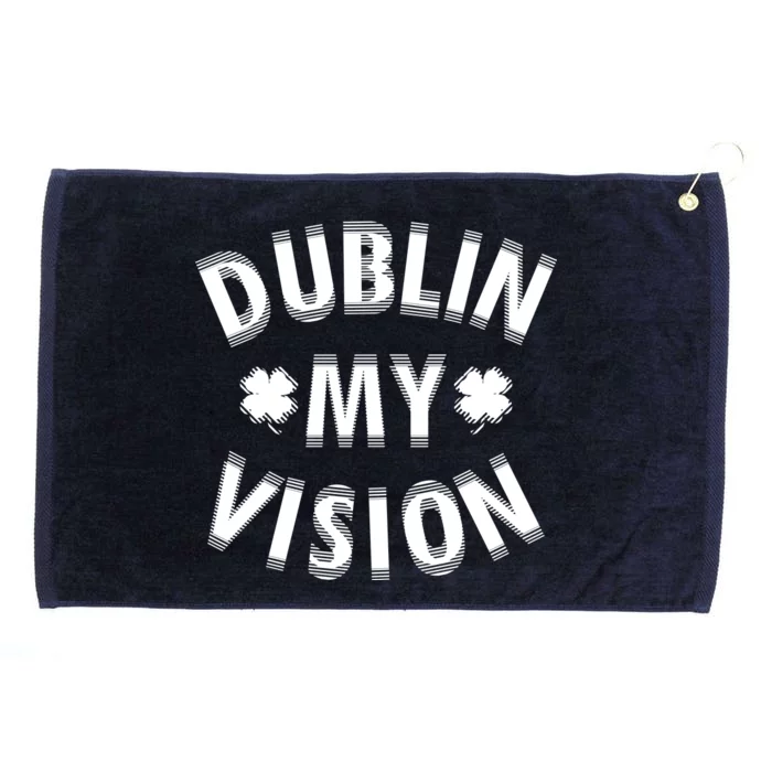 Dublin My Vision Drunk Clover St. Patrick's Day Drinking Grommeted Golf Towel