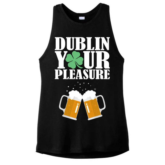 Dublin Your Pleasure Irish Beer Clover Ladies Tri-Blend Wicking Tank