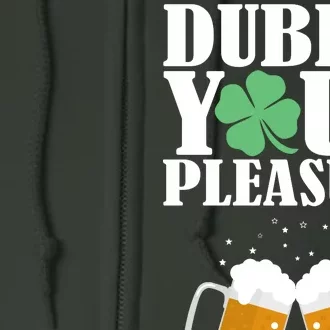 Dublin Your Pleasure Irish Beer Clover Full Zip Hoodie