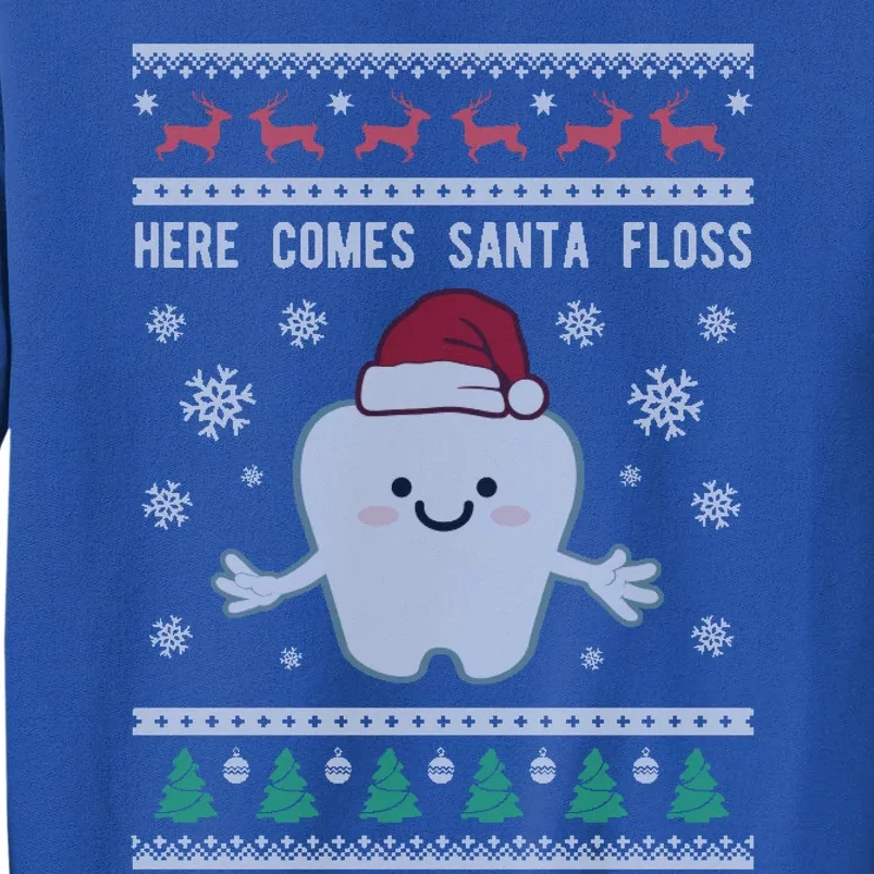 Dentist Ugly Christmas Funny Gift Dental Santa Floss Gift Sweatshirt