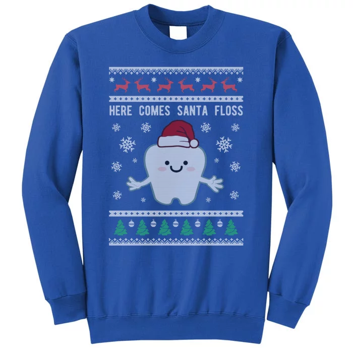 Dentist Ugly Christmas Funny Gift Dental Santa Floss Gift Sweatshirt